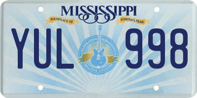 MS license plate YUL998