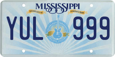 MS license plate YUL999