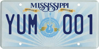 MS license plate YUM001