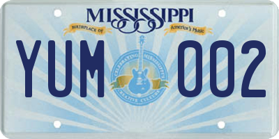 MS license plate YUM002