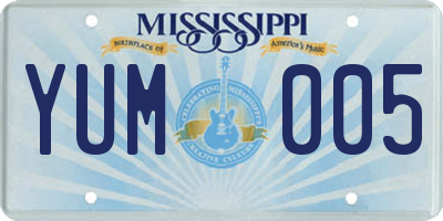 MS license plate YUM005