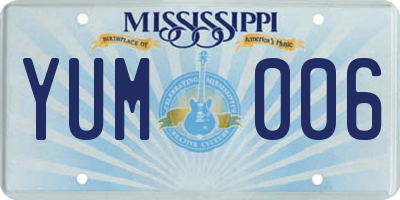 MS license plate YUM006