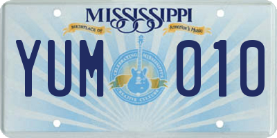 MS license plate YUM010