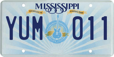 MS license plate YUM011