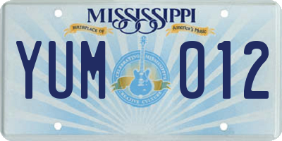 MS license plate YUM012