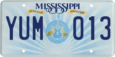 MS license plate YUM013