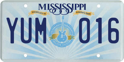 MS license plate YUM016