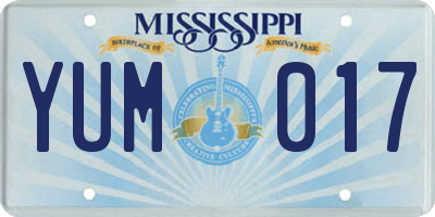 MS license plate YUM017