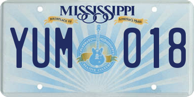 MS license plate YUM018
