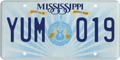 MS license plate YUM019
