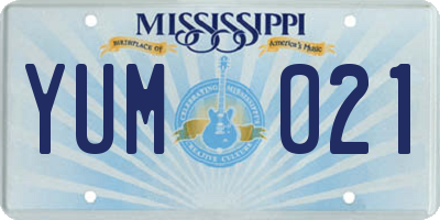 MS license plate YUM021