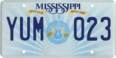 MS license plate YUM023
