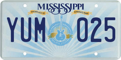 MS license plate YUM025