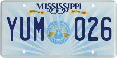 MS license plate YUM026