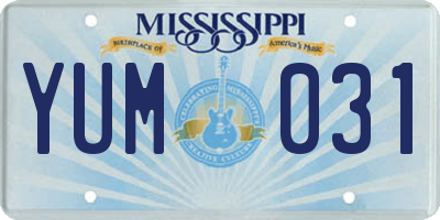 MS license plate YUM031