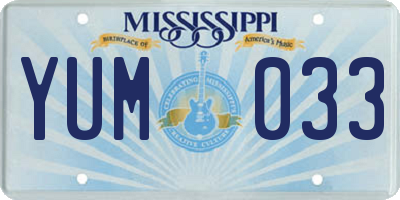 MS license plate YUM033