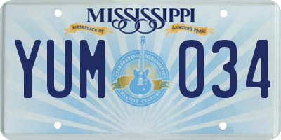 MS license plate YUM034