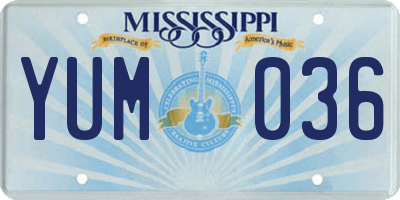 MS license plate YUM036