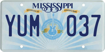 MS license plate YUM037