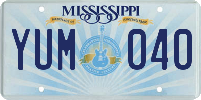 MS license plate YUM040