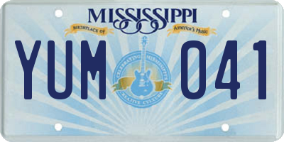 MS license plate YUM041