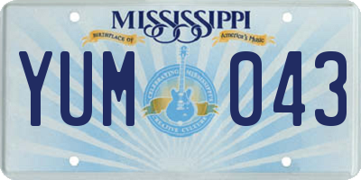 MS license plate YUM043