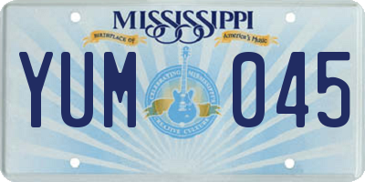 MS license plate YUM045