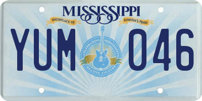 MS license plate YUM046