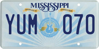 MS license plate YUM070