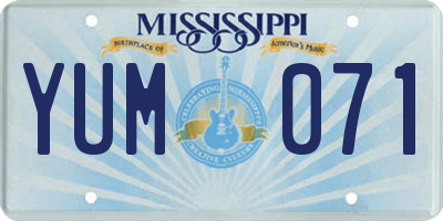 MS license plate YUM071