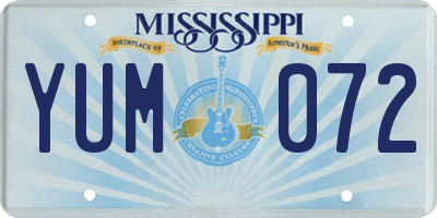 MS license plate YUM072
