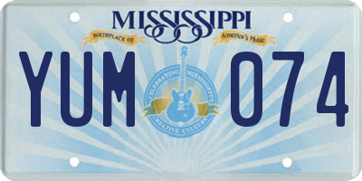 MS license plate YUM074