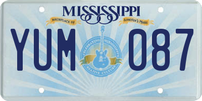 MS license plate YUM087