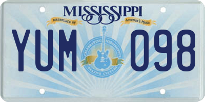MS license plate YUM098