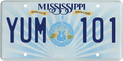 MS license plate YUM101