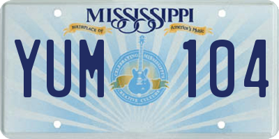 MS license plate YUM104