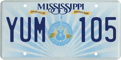 MS license plate YUM105