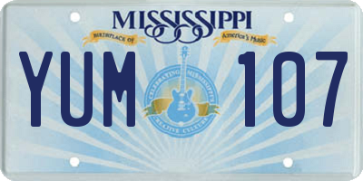MS license plate YUM107