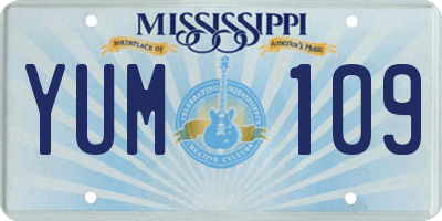 MS license plate YUM109