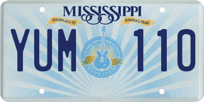 MS license plate YUM110