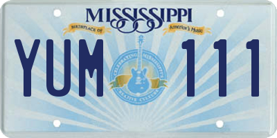 MS license plate YUM111