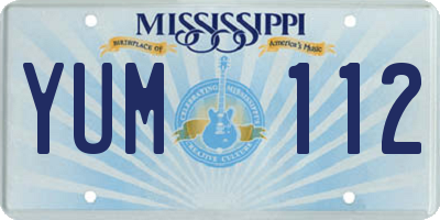 MS license plate YUM112