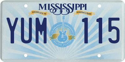 MS license plate YUM115