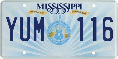 MS license plate YUM116