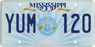 MS license plate YUM120