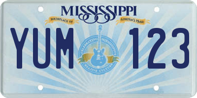 MS license plate YUM123