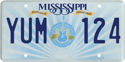 MS license plate YUM124