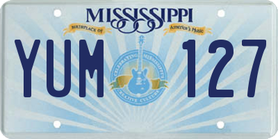 MS license plate YUM127