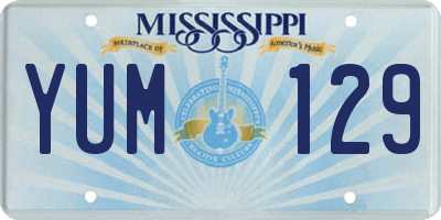 MS license plate YUM129