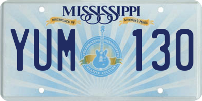 MS license plate YUM130